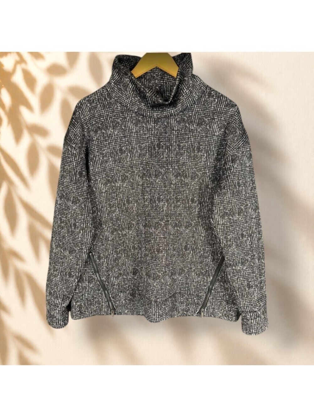 Izod Sweater Pullover Women XL Gray Knit Long Sleeve Turtleneck Soft Cozy Chunky